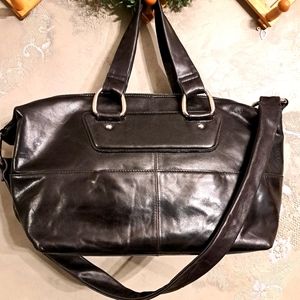 HOBO INTERNATIONAL LARGE BLACK LEATHER SATCHEL/HOBO SHOULDER BAG